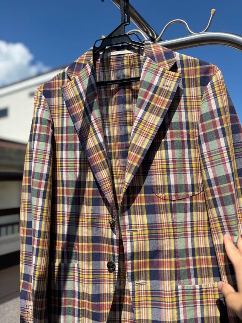 RING JACKET Check Pattern Tailored Jacket 42 made… - image 9