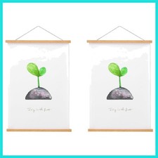 2 Pack Magnetic Poster Hanger Frame, 20x16 20x24 20x28 20x30 Teak Wood Magnet...