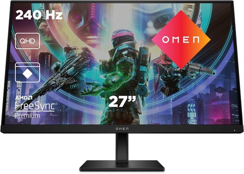 HP Omen 27qs Gaming Monitor 27" QHD 2560x1440 HDR AMD FreeSync 240Hz 1ms (GtG) - 第 1/4 張圖片