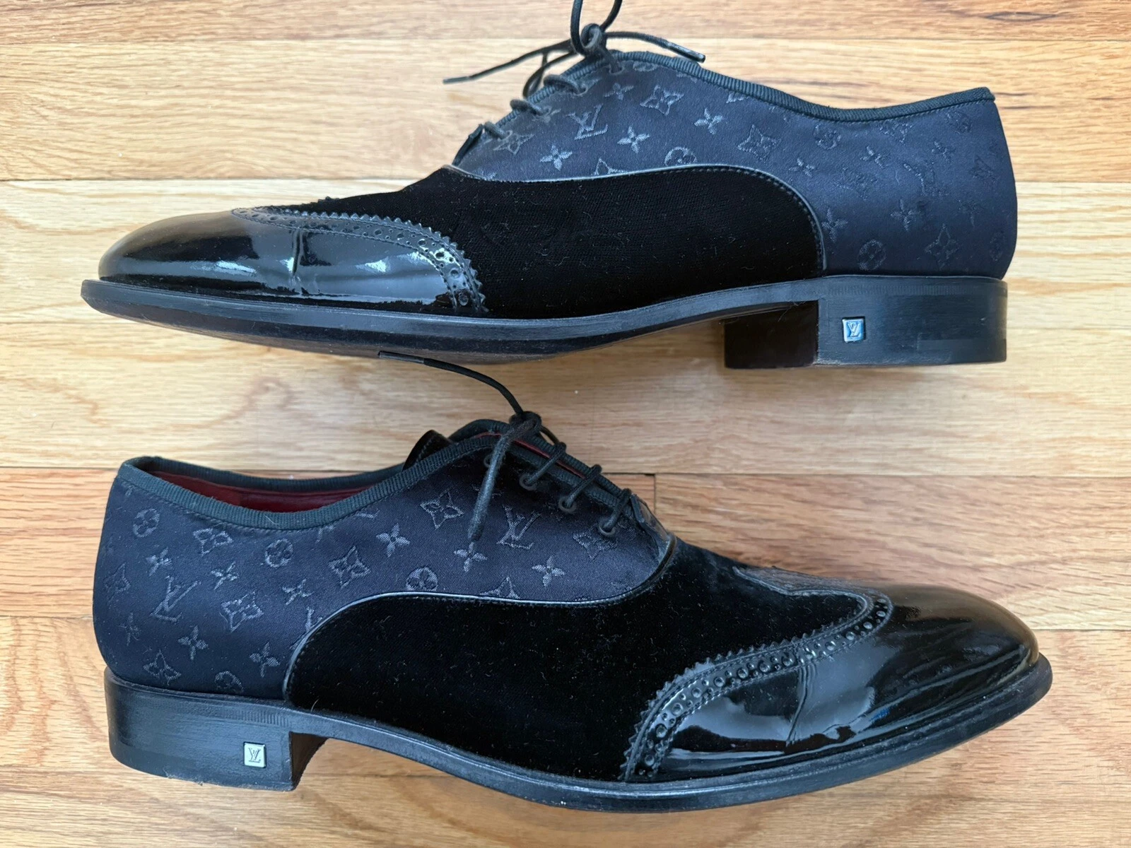 LOUIS VUITTON（LV） Scarpe eleganti Louis Vuitton Paris Richelieu 8 5us monogramma in pelle verniciata nera