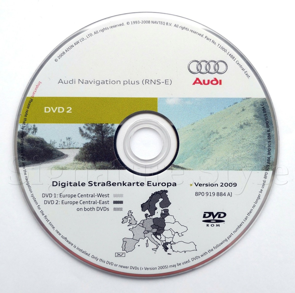Audi A3 A4 A6 TT R8 RNS-E navigation DVD 2009 Scandinavia Germany
