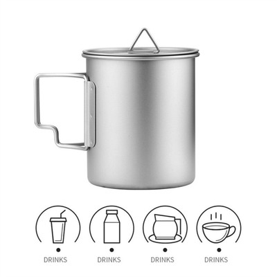 200ml-750ml Titanium Open Flame Ultralight Cup/Pot Camping, Hiking,Backpacking