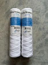 String Wound Sediment Water Filter Cartridge Standard 2.5x10" 5 Micron 2 Pack