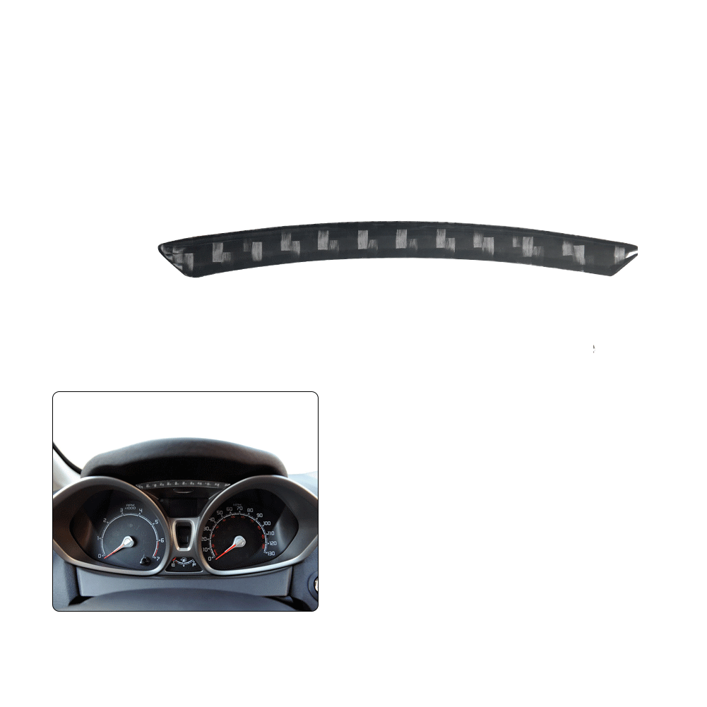 Speedometer Speed Gauge Strip Trim Cover for Ford Fiesta 2011-2015 Carbon Fiber