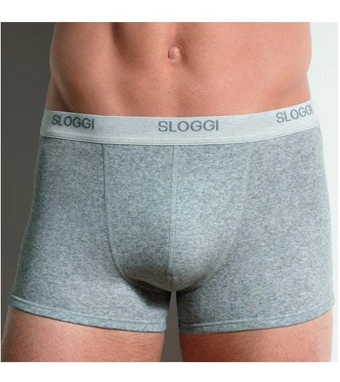 4 boxer mutande uomo sloggi basic short bianco-nero-grigio taglie 3-4-5-6-7-8 - Immagine 2 di 4