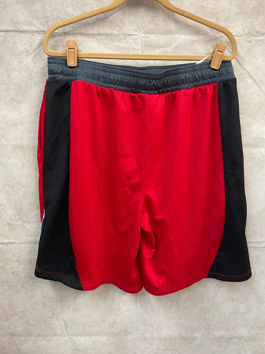 AND1 Basketball Shorts Mens Red Mesh Department 93 Elastic Waist