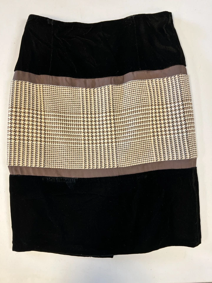 Falda Etcetera Terciopelo y Pata de Gallo Talla 2