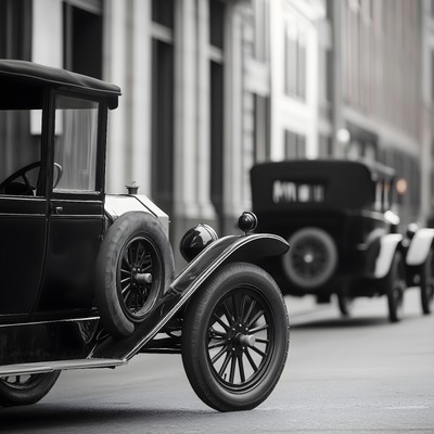 Old 1900s Vintage Vehicle two passenger cars close up photo print 8.5x11