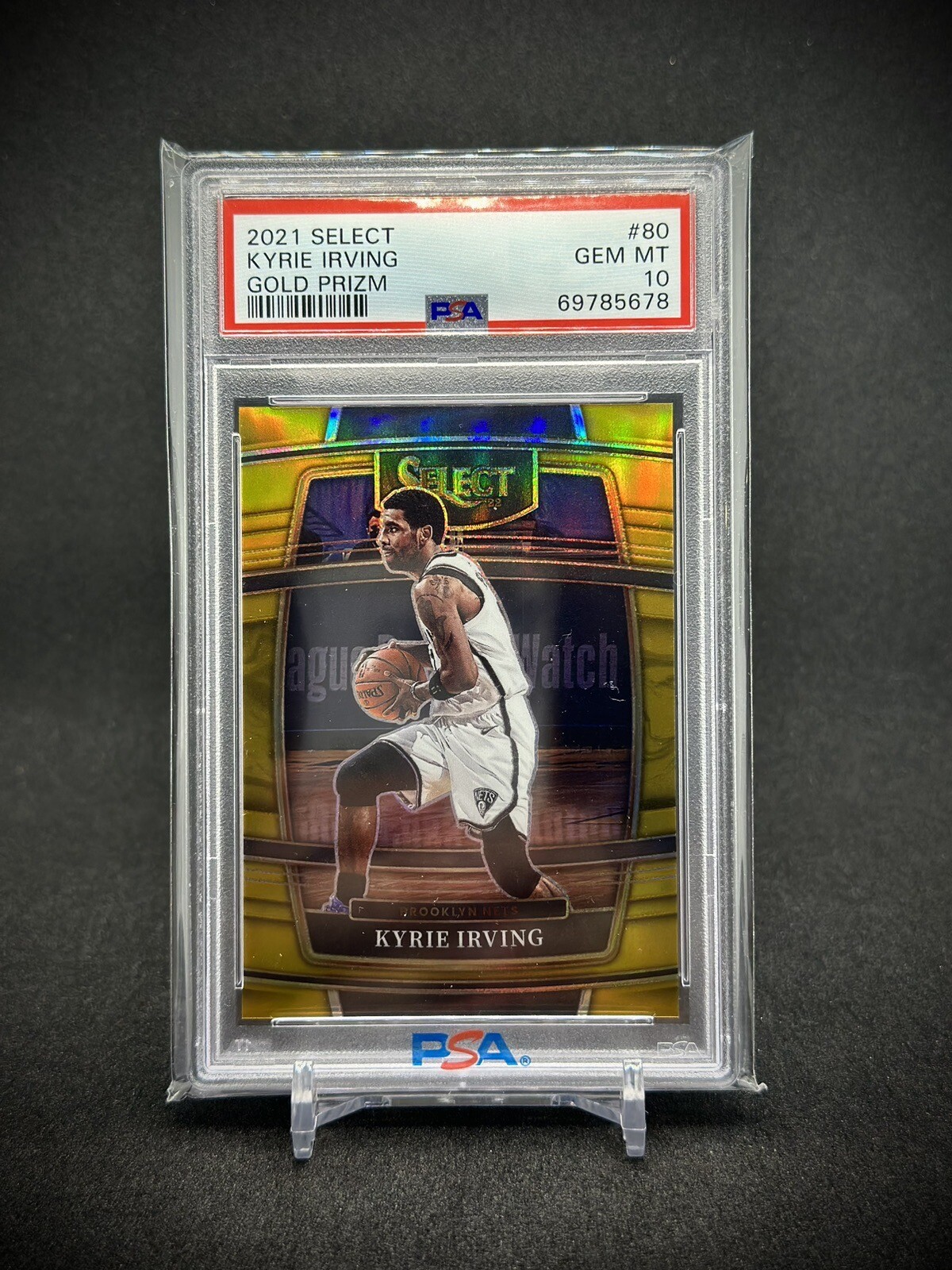 Kyrie Irving 2021 Panini Select Gold Prizm /10 SSP PSA 10