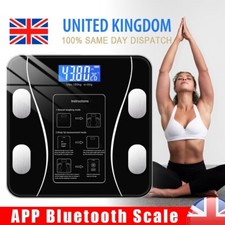 Digital Bathroom Weighing Scale Bluetooth Body Fat Monitor Yoga BMI Analyser UK