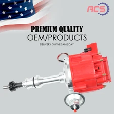 Red Distributor OEM HEI 65,000 KV Coil 7500 RPM For Ford 351C 351M 400 429 460