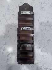 Vintage Rooster Wooden Letter/Bills/Misc/Key Holder Mail Organizer Wall Mount