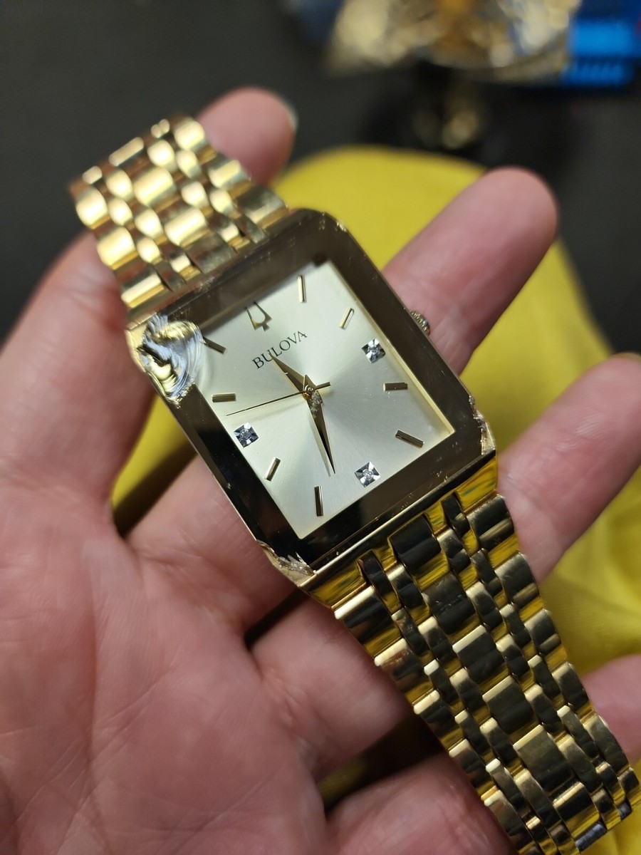 Bulova Quadra Quartz Diamond Champagne Dial Men's Watch Need