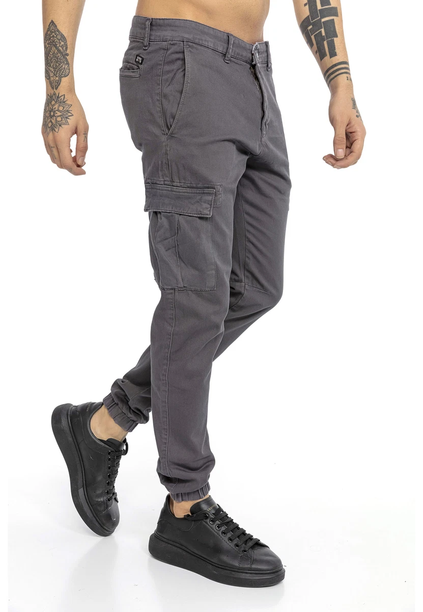 Redbridge Men s Cargo Trousers Coloured Jeans Pants Casual Twill