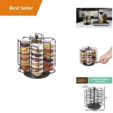 Bartesian Capsule Carousel Organizer - Rotating Cocktail Flavor Holder for Home