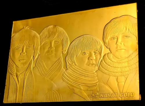 THE BEATLES TARJETA COLECCIONABLE ORO 23k a la venta portada álbum lp 60s Retro Liverpool Reino Unido