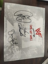 WWF Autograph Mat Owen Hart, Mick Foley Mankind, Tom Brandi Signed 1998 WWE