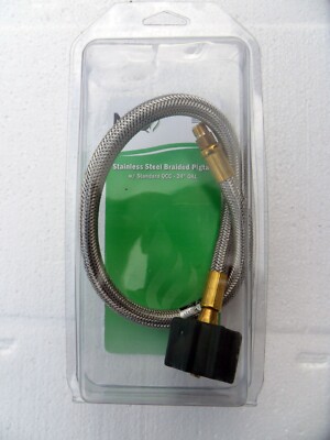 New Marshall Excelsior Co. MER425SS-24P Stainless Steel Propane Hose 24'' OAL