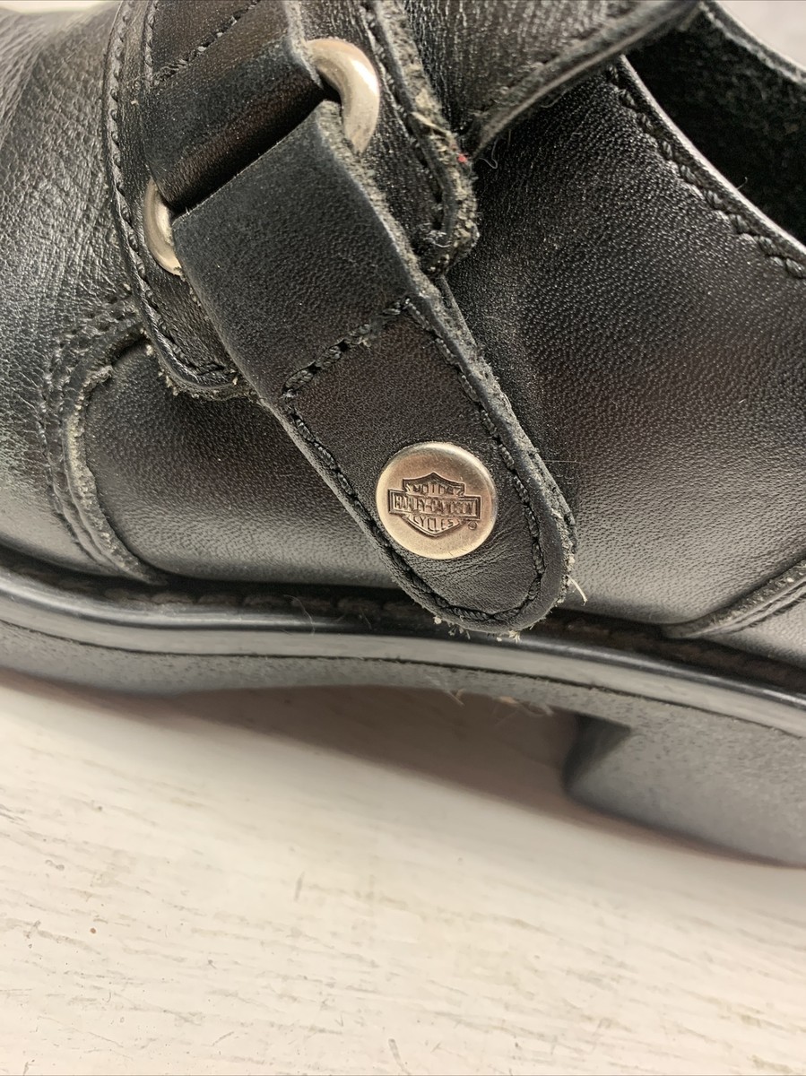 Harley Davidson Black Leather Riding monk strap moto Shoes  display picture 2