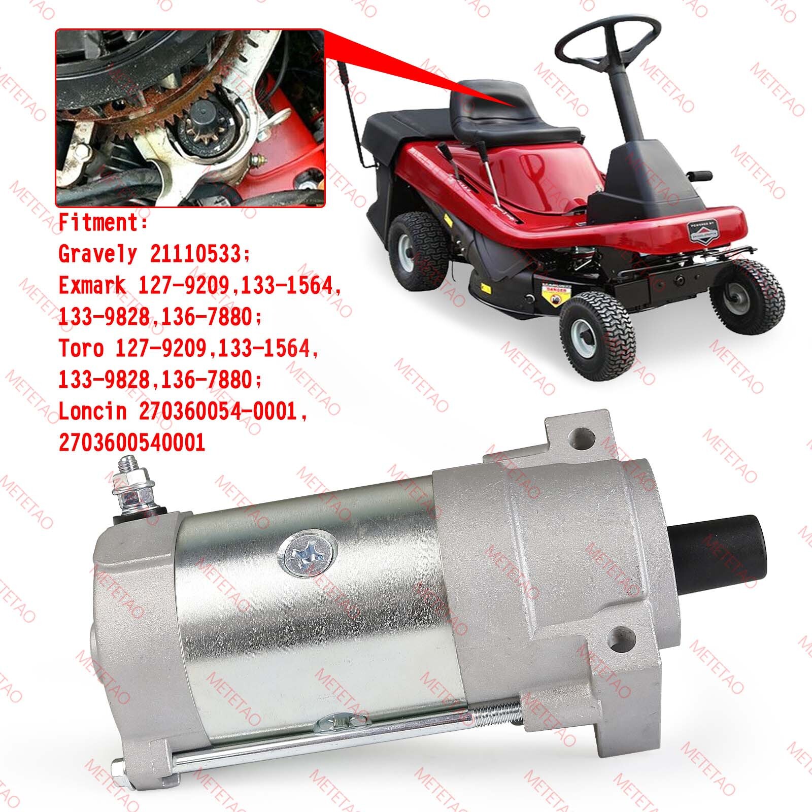 1367880 Starter Motor For Toro Gravely EXMARK Quest Radius E S Series