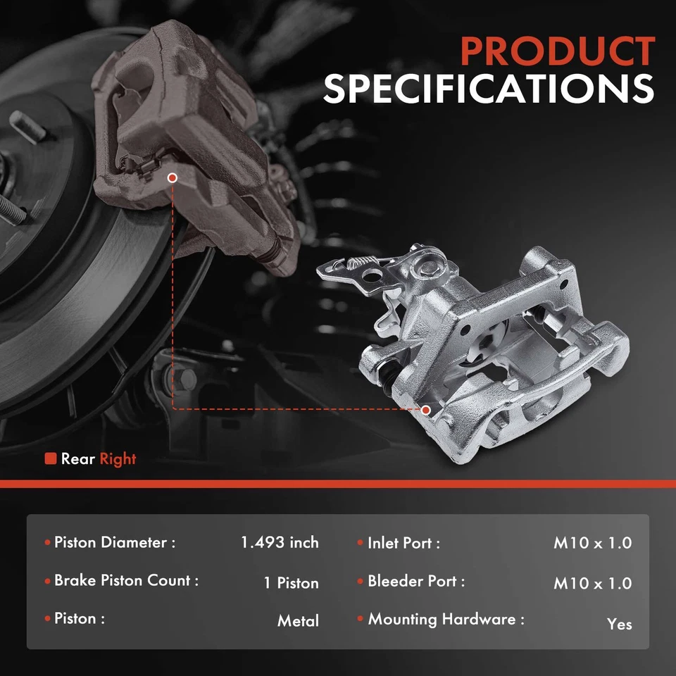 右后制动卡钳带支架适用于捷豹 X 型 2002 - 2005 2.5L 3.0L — 第 2/4 张图片