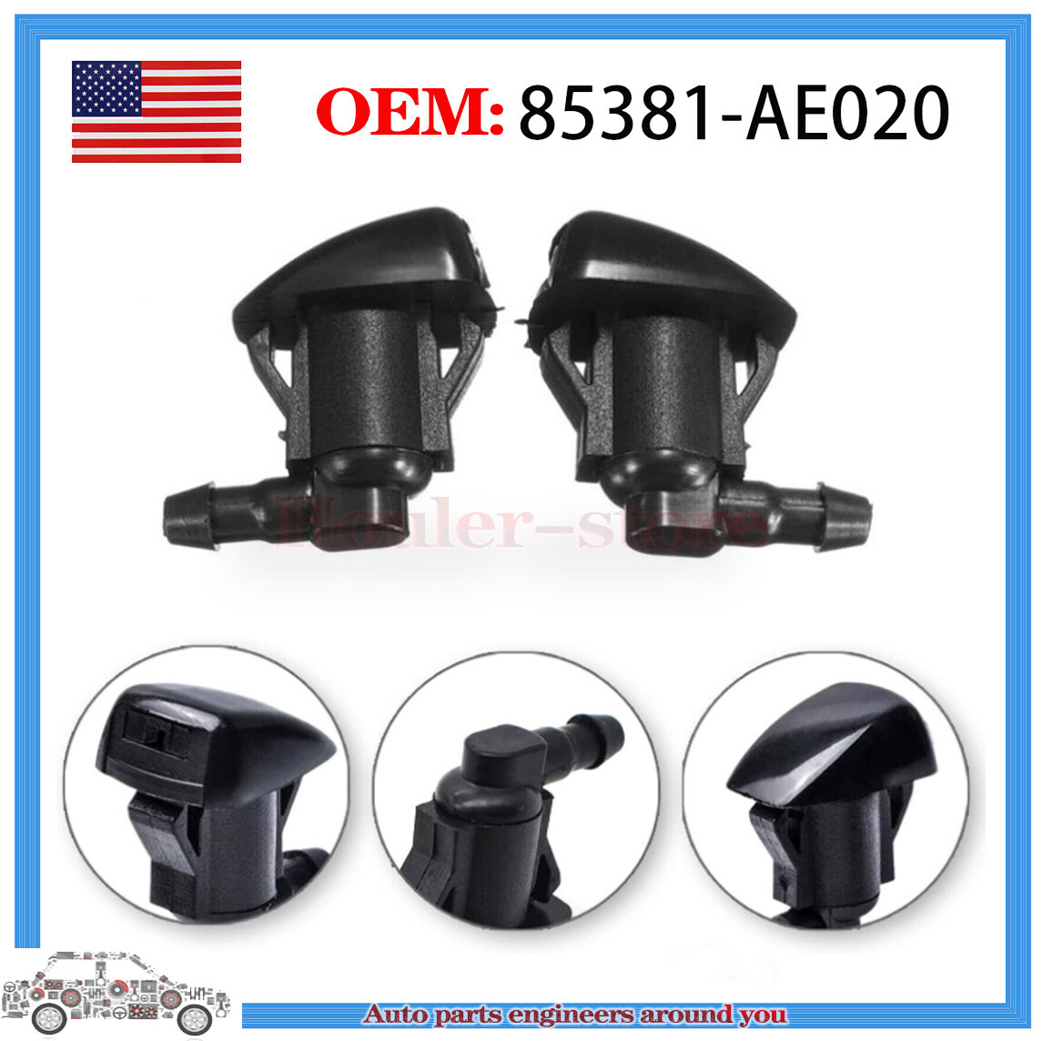 BOLNEY 2 X Windscreen Washer Jet Spray Nozzle For Toyota Land - Foto 2