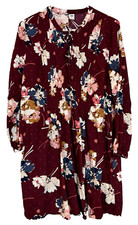 Women's Old Navy Floral Dress Long Sleeve Boho Lace Front Size Large