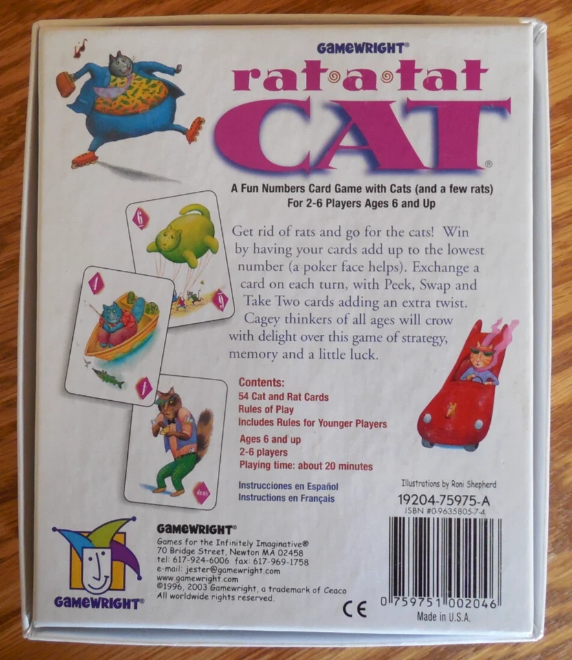 EUC 2003 AWARD WINNING GameWright "Rat-A-Tat-Cat" Fun Numbers Card Game  Ages 6+ - Image 4 of 4
