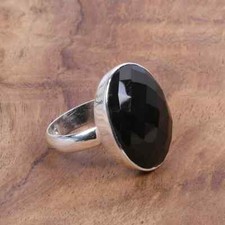 Black Onyx Ring 925 Sterling Silver Ring Handmade Jewelry Gift For Her All Size