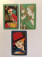3 Antique Art Deco Playing Cards c.1920’s