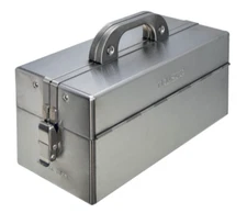TRUSCO SU3D-370 Stainless Steel Double-Opening Tool Box | 2-Tier 14.6"x7.3"x8.5"