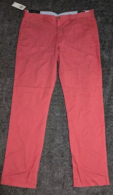 New Men's POLO RALPH LAUREN Classic Fit Flat Front Chino Pants Red SZ-36x34