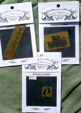 Lasting Impressions Brass Embossing Stencil Lot of 3 NOS NIP Pumpkin Feet Thanks