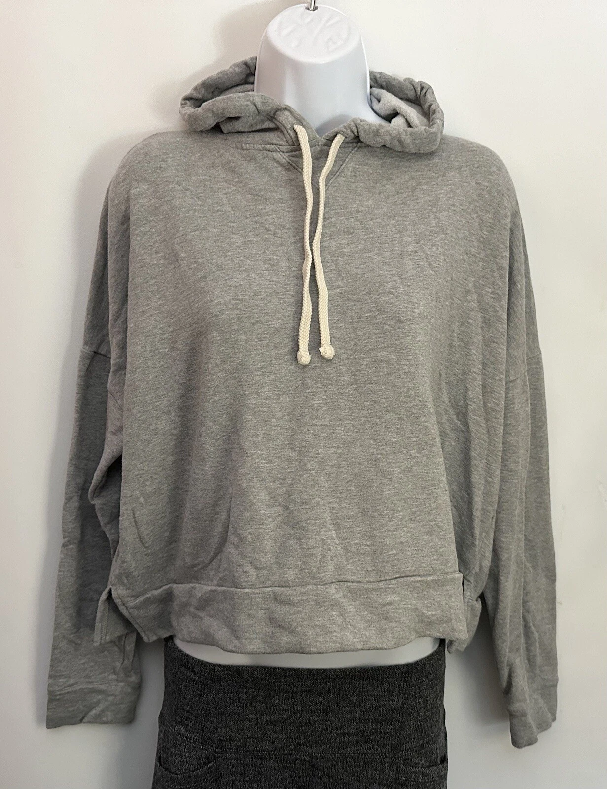 $98 MADEWELL Hoodie Women M Cropped Pullover Minimalist Sweatshirt Lightweight