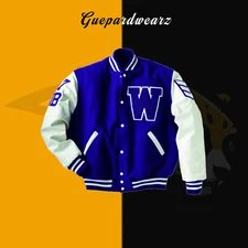 High School Baseball Letterman Varsity Jacket made of Wool and leather