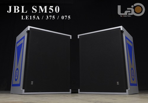 JBL SM50 3way Speaker Blue Units Pair (LE15A/375/075) Worldwide Shipping)