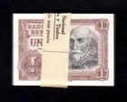 F.C. FULL CUE, 100 CORRELATIVE NOTES 1 PESETA 1953, SERIES 1D, S/C.