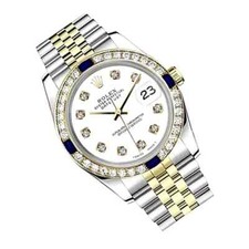 31 mm Rolex Datejust White Diamond Dial Diamond & Sapphire Bezel Two Tone Watch 3