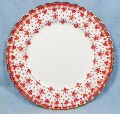 Spode Fleur de Lis Lys Salad Plate Y7481 Red Bone China Gold Trim ...