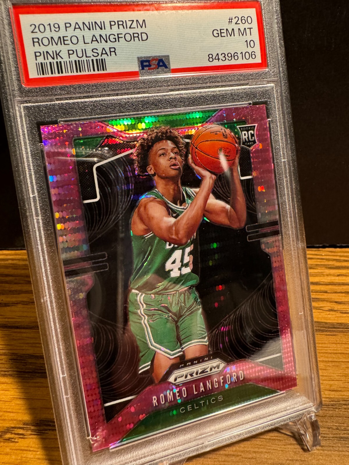 PSA 10 2019 Panini PRIZM Romeo Langford RC #260 Pink Pulsar ROOKIE 27/42