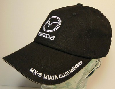 NWOT New Mazda MX-5 Miata Club Member Mazda Car Black & White Adjustable Hat Cap