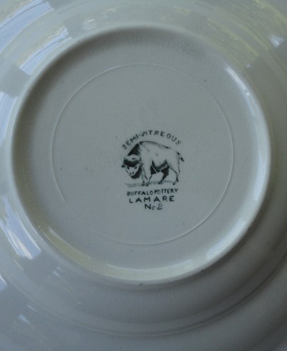 Antique Buffalo Pottery Seneca Pattern Lamare Round Covered Butter Dish Dome Lid - Picture 5 of 9