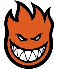 GIANT Spitfire Skateboard Big Head Sticker - ORANGE - 25 x 18 inches