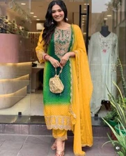 Indian Bollywood Ethnic Kurti Set Dress Women Designer Party Wear Kurta Pant Set