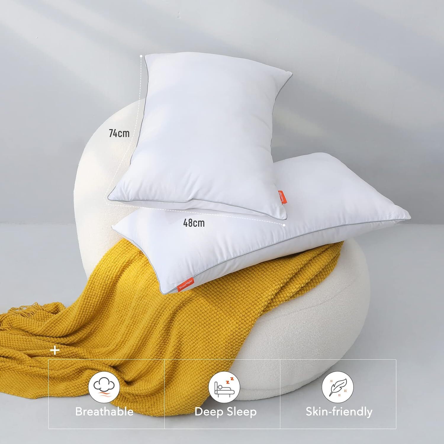 Sweetnight Pillows,Hotel Quality Pillow Soft Support Bed Pillows for