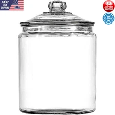 2 Gallon Glass Storage Jar W/ Lid Thick Durable Multiuse Food Container New