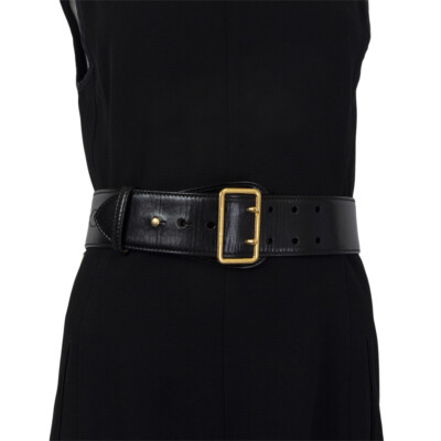 【関税&送料込】Alexander Mcqueen Waist Belt MCQUEEN The Metal Fold embellished leather belt | NET-A-PORTER