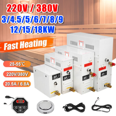 4.5KW 380V Kommerzieller selbstentleerender Dampfgenerator Duschsystem Sauna Spa