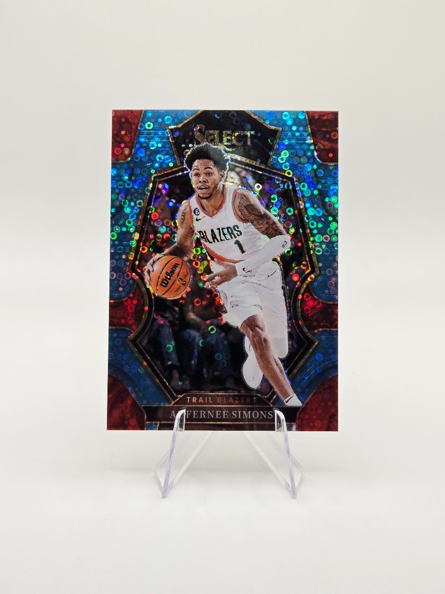 Anfernee Simons 2022-23 Panini Select Premier Light Blue Disco SP /99 #142