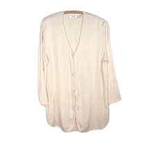 Vtg 90s Victoria's Secret Gold Label Pajama Tunic Shirt 100 Silk Mall Brand Y2K